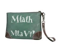 BWPDPXFJ Formulas Shapes Theory Math Lesson -Print Leather Clutch For Women, Handmade Genuine Leather Wristlet With Metal Zipper, Stylish Convertible Clutch Purse For Evening & Travel.