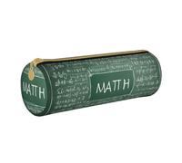 BWPDPXFJ Formulas Shapes Theory Math Lesson Word -Print Eco-Friendly Leather Pencil Case/Zipper - Compact Cylinder Organizer for School, Office & Travel