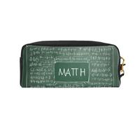 BWPDPXFJ Formulas Shapes Theory Math Lesson Word -Print Leather Makeup Pouch for Travel Organizer, Waterproof Cosmetic Bag with Compartments, Personalized Students Pencil Case.