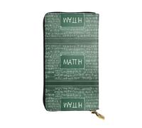 BWPDPXFJ Formulas Shapes Theory Math Lesson Word -Print Slim Leather Wallet with Zipper, 12 Card Slots & Coin Pocket, Luxury Compact Wallet for Travel, Professional Use, Gift Ideas for Her & Him.