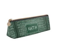 BWPDPXFJ Formulas Shapes Theory Math Lesson Word -Print Triangular Leather Pencil Case - Eco-Friendly Crossgrain Organizer W/Premium Zipper for School, Office & Travel