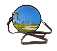 BWPDPXFJ Golf course by the sea -Print Elegant Waterproof Leather Shoulder Bag For Women - Detachable Strap, Compact Tote, Ideal For Work, Travel & Everyday Use.