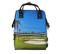 BWPDPXFJ Golf course by the sea -Print Large Capacity Multi-Function Backpack Water-Resistant With Compartments For Hiking Travel Everyday Adults.