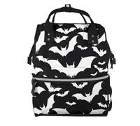 BWPDPXFJ Halloween Flying Bats -Print Large Capacity Multi-Function Backpack Water-Resistant With Compartments For Hiking Travel Everyday Adults.