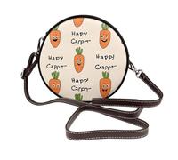BWPDPXFJ Happy carrot -Print Elegant Waterproof Leather Shoulder Bag For Women - Detachable Strap, Compact Tote, Ideal For Work, Travel & Everyday Use.