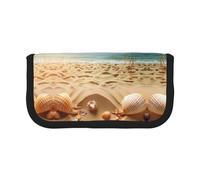 BWPDPXFJ Happy Penguin -Print Large Capacity Canvas Pencil Case - Soft Multi-Compartment Organizer with Zippered Mesh Pocket for School Stationery & Travel Makeup Bag.