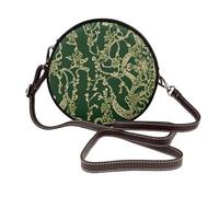 BWPDPXFJ Hunter Green Floral Petals Pattern -Print Elegant Waterproof Leather Shoulder Bag For Women - Detachable Strap, Compact Tote, Ideal For Work, Travel & Everyday Use.