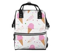 BWPDPXFJ Ice Cream Cones -Print Large Capacity Multi-Function Backpack Water-Resistant With Compartments For Hiking Travel Everyday Adults.