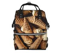 BWPDPXFJ Ice Cream -Print Large Capacity Multi-Function Backpack Water-Resistant With Compartments For Hiking Travel Everyday Adults.