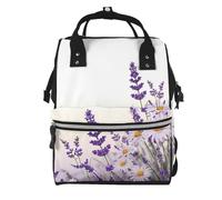 BWPDPXFJ Lavender Flower -Print Large Capacity Multi-Function Backpack Water-Resistant With Compartments For Hiking Travel Everyday Adults.