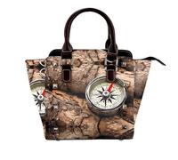BWPDPXFJ Law of the Compass Navigation -Print Leather Crossbody Bag With Rivets, Adjustable Strap, Multiple Pockets For Women, School Office Travel.