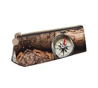 BWPDPXFJ Law of The Compass Navigation -Print Triangular Leather Pencil Case - Eco-Friendly Crossgrain Organizer W/Premium Zipper for School, Office & Travel