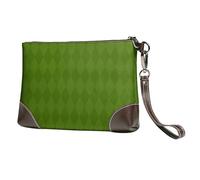 BWPDPXFJ Ling's background -Print Leather Clutch For Women, Handmade Genuine Leather Wristlet With Metal Zipper, Stylish Convertible Clutch Purse For Evening & Travel.
