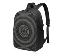 BWPDPXFJ Mandala -Print 17-Inch Laptop Backpack For Students & Commuters, Water-Resistant Polyester, Lightweight Ergonomic Hiking & Travel Backpack With Laptop Sleeve.