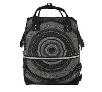 BWPDPXFJ Mandala -Print Large Capacity Multi-Function Backpack Water-Resistant With Compartments For Hiking Travel Everyday Adults.