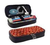 BWPDPXFJ Many Tomatoes -Print Personalized Leather Pencil Case for Students, Compact Stylish Organizer with Zipper Closure Pouch.