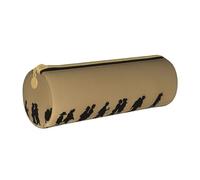 BWPDPXFJ Many Zombie -Print Eco-Friendly Leather Pencil Case/Zipper - Compact Cylinder Organizer for School, Office & Travel