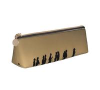 BWPDPXFJ Many Zombie -Print Triangular Leather Pencil Case - Eco-Friendly Crossgrain Organizer W/Premium Zipper for School, Office & Travel