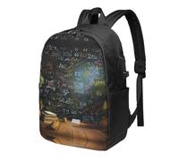BWPDPXFJ Math Formula -Print 17-Inch Laptop Backpack For Students & Commuters, Water-Resistant Polyester, Lightweight Ergonomic Hiking & Travel Backpack With Laptop Sleeve.