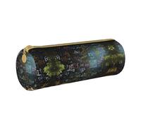 BWPDPXFJ Math Formula -Print Eco-Friendly Leather Pencil Case/Zipper - Compact Cylinder Organizer for School, Office & Travel
