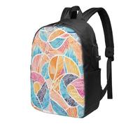 BWPDPXFJ Mexican Otomi Animals -Print 17-Inch Laptop Backpack For Students & Commuters, Water-Resistant Polyester, Lightweight Ergonomic Hiking & Travel Backpack With Laptop Sleeve.