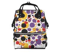 BWPDPXFJ Mid Century Modern Retro with Drop Shapes -Print Large Capacity Multi-Function Backpack Water-Resistant With Compartments For Hiking Travel Everyday Adults.