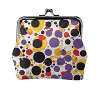 BWPDPXFJ Mid Century Modern Retro with Drop Shapes -Print Travel Coin Purse with Wrist Strap, RFID Blocking & TSA Approved Compact Wallet for Swimming, Beach, Gift Set for Women.