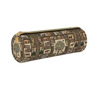 BWPDPXFJ Moose Bear Deer -Print Eco-Friendly Leather Pencil Case/Zipper - Compact Cylinder Organizer for School, Office & Travel