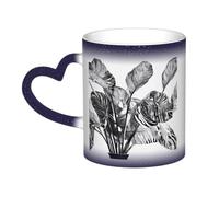 BWPDPXFJ Natural Plant Silhouette Fern Leaf -Print Magic Colour Changing Mug - Heat Sensitive Ceramic Coffee Cup, 11oz Novelty Gift.
