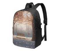 BWPDPXFJ now Falling in The Park -Print 17-Inch Laptop Backpack For Students & Commuters, Water-Resistant Polyester, Lightweight Ergonomic Hiking & Travel Backpack With Laptop Sleeve.