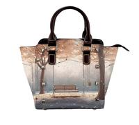 BWPDPXFJ now Falling in The Park -Print Leather Crossbody Bag With Rivets, Adjustable Strap, Multiple Pockets For Women, School Office Travel.