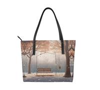 BWPDPXFJ now Falling in The Park -Print Waterproof Work Tote For Women Lightweight Synthetic Leather Professional Laptop Bag With Compartments Office Travel.