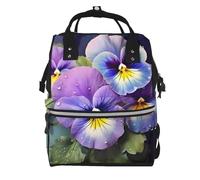 BWPDPXFJ Pansy Perfection -Print Large Capacity Multi-Function Backpack Water-Resistant With Compartments For Hiking Travel Everyday Adults.