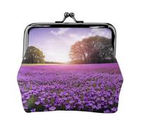 BWPDPXFJ Purple Lavender -Print Travel Coin Purse with Wrist Strap, RFID Blocking & TSA Approved Compact Wallet for Swimming, Beach, Gift Set for Women.