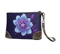 BWPDPXFJ Rectangle Mandala -Print Leather Clutch For Women, Handmade Genuine Leather Wristlet With Metal Zipper, Stylish Convertible Clutch Purse For Evening & Travel.