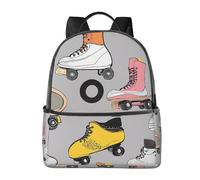 BWPDPXFJ Retro Colorful Roller Skates -Print Urban Commuter Stylish Lightweight Backpack For Travel & School, Versatile Daypack For Women With Padded Straps.