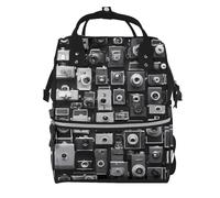 BWPDPXFJ Retro Cool Camera Collection -Print Large Capacity Multi-Function Backpack Water-Resistant With Compartments For Hiking Travel Everyday Adults.