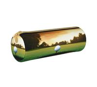 BWPDPXFJ Sport Golf Ball Sunset Tree -Print Eco-Friendly Leather Pencil Case/Zipper - Compact Cylinder Organizer for School, Office & Travel
