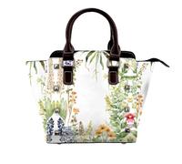 BWPDPXFJ Springtime Herb Garden -Print Leather Crossbody Bag With Rivets, Adjustable Strap, Multiple Pockets For Women, School Office Travel.