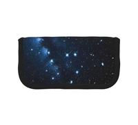 BWPDPXFJ Starry Night Deep Outer Space -Print Large Capacity Canvas Pencil Case - Soft Multi-Compartment Organizer with Zippered Mesh Pocket for School Stationery & Travel Makeup Bag.