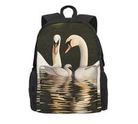 BWPDPXFJ swan green leaves -Print 30L Travel Backpack Casual Hiking Daypack With Laptop Sleeve For University Commute & Outdoor Use.