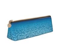 BWPDPXFJ Tranquil Underwater Scenery -Print Triangular Leather Pencil Case - Eco-Friendly Crossgrain Organizer W/Premium Zipper for School, Office & Travel