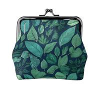 BWPDPXFJ Tropical Palm Leaves -Print Travel Coin Purse with Wrist Strap, RFID Blocking & TSA Approved Compact Wallet for Swimming, Beach, Gift Set for Women.