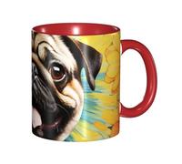 BWQMNT - 11 oz sunflower coffee mug with handle, ceramic tea cup for women, men, travel mugs, latte mug for office, home, microwave safe