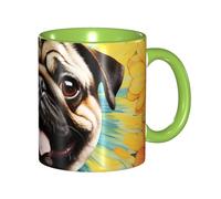 BWQMNT - 11 oz sunflower coffee mug with handle, ceramic tea cup for women, men, travel mugs, latte mug for office, home, microwave safe