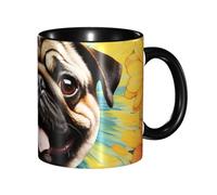 BWQMNT - 11 oz sunflower coffee mug with handle, ceramic tea cup for women, men, travel mugs, latte mug for office, home, microwave safe