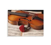BWQMNT 16 x 12 inch Framed Violin Notes DIY Paint by Numbers Set - Beginner - Friendly Art Set for Adults for Home Decoration and Gifts