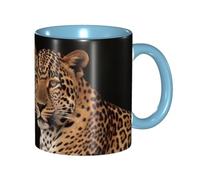 BWQMNT African Leopard on Rock Coffee Mug 11 Oz Porcelain Coffee Cup with Handle, Ceramic Tea Cup Novelty Mugs for Women Men Drinking Cups Travel Mug Latte Cup for Office Home, Microwave Safe
