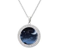 BWQMNT Alloy Diamond Necklaces Photo of Normandy Landings Printed Round Necklace Applicable to Birthday,mother's Day Gifts, One size, Zinc, Diamond