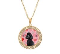 BWQMNT Alloy Diamond Necklaces Rose Gold Glitter Printed Round Necklace Applicable to Birthday,mother's Day Gifts, One size, Zinc, Diamond
